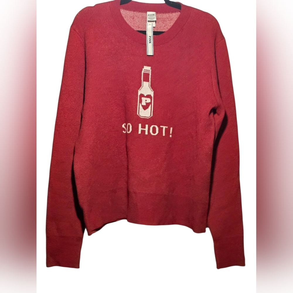 Red Sweater with Bottle Graphic Bnwt